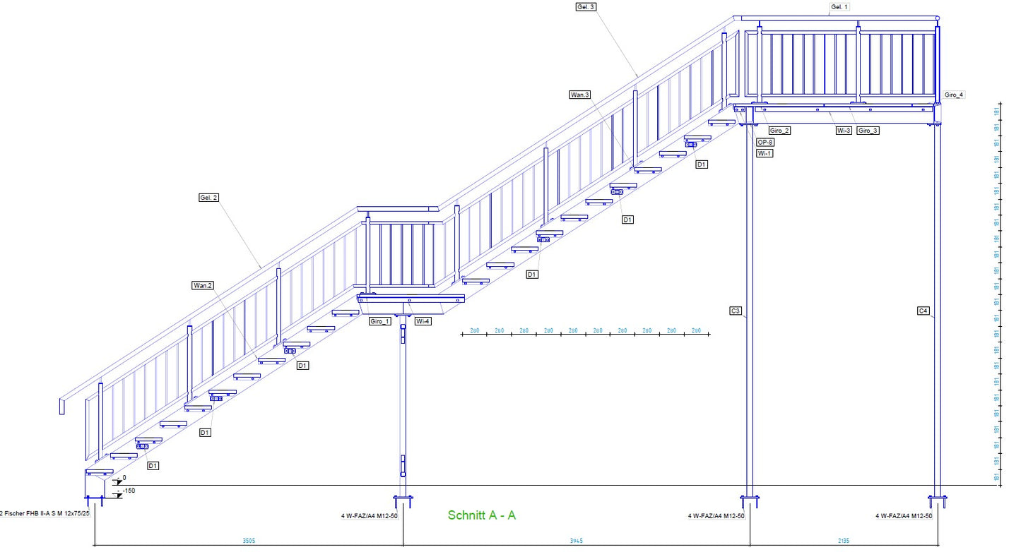 Stahltreppe / Gitterrosttreppe außen