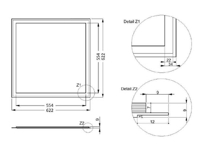 LED Leuchte / Leuchtpaneel 622x622x9