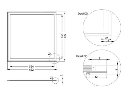 LED Leuchte / Leuchtpaneel 622x622x9