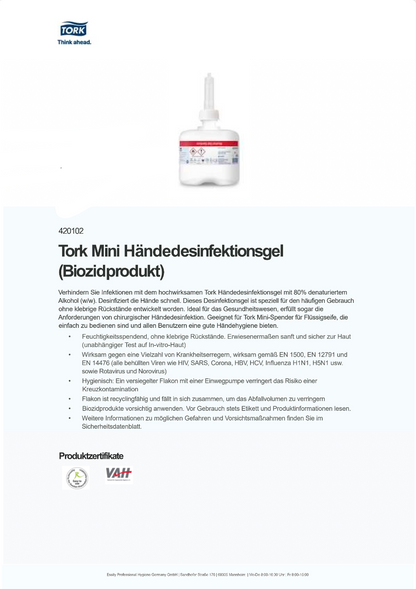 Tork Mini Handdesinfektionsgel