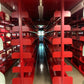 Rotes modulares Bibliotheksregal, Höhe: 2500 mm