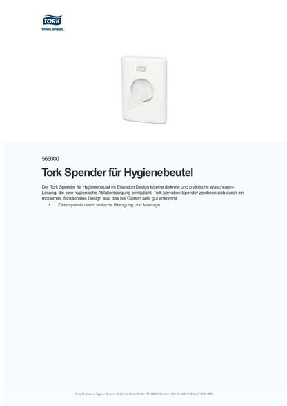 Tork Spender für Hygienebeutel