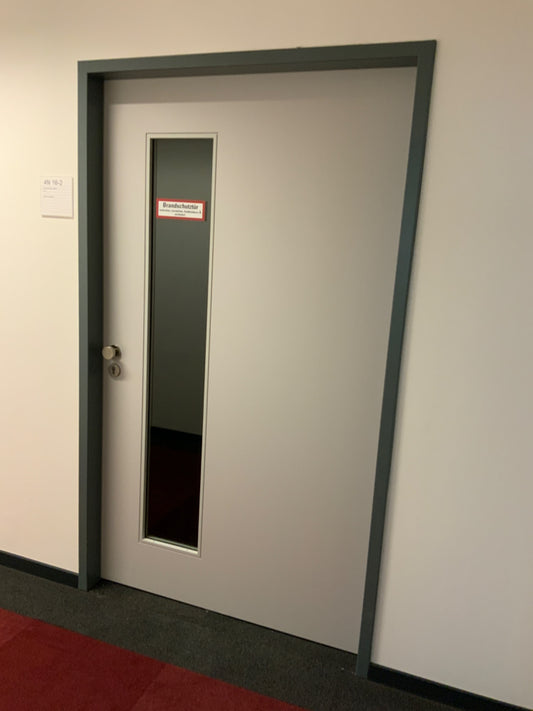 Brandschutztür - innen mit Verglasung und Türschließer DIN R 160x1270x2150